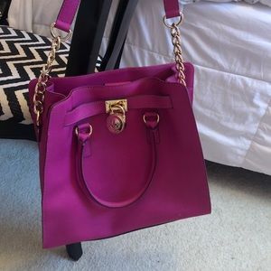 Pink Michael Kors large tote bag